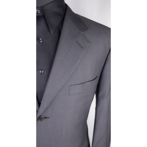 Canali Solid Gray Wool Blazer Sport Coat Mens Size 42R/S Three-Button Jacket - Picture 4 of 13